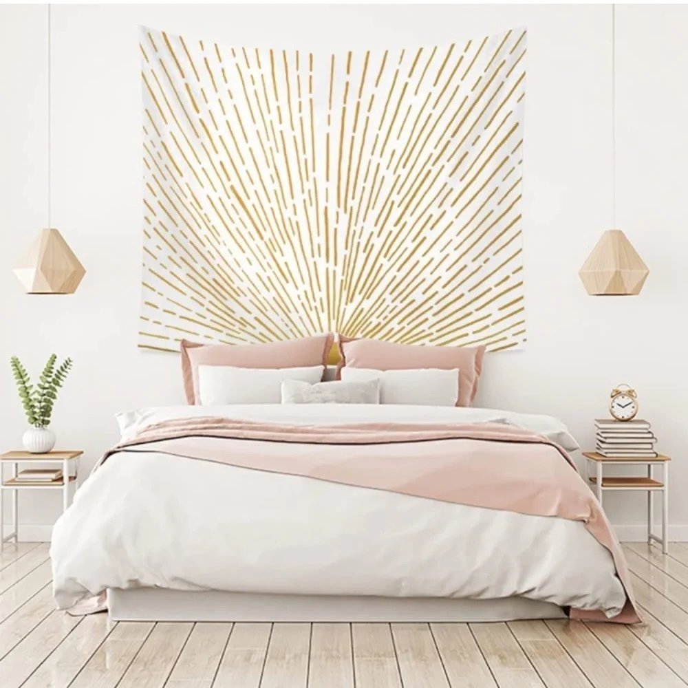 Abstract Sunrise/Sunset Retro Natural Landscape Art Tapestry Home/Bedroom Decor